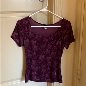 Purple floral blouse